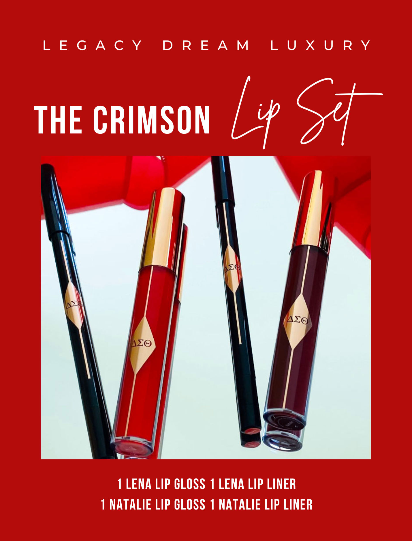 The Delta Sigma Theta Crimson Lip Set